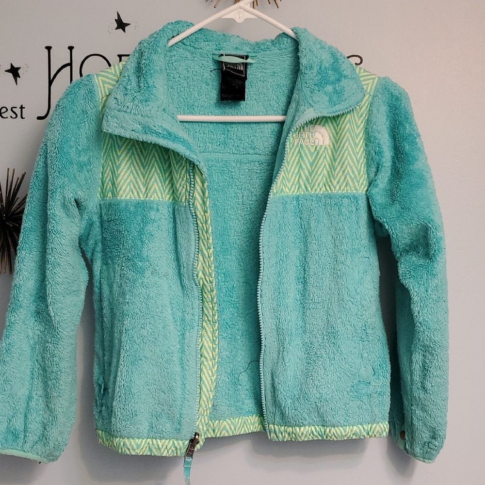 The North Face Kids Fleece Jacket in Teal and Light Green